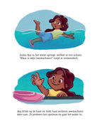 Plons! Aya gaat diplomazwemmen